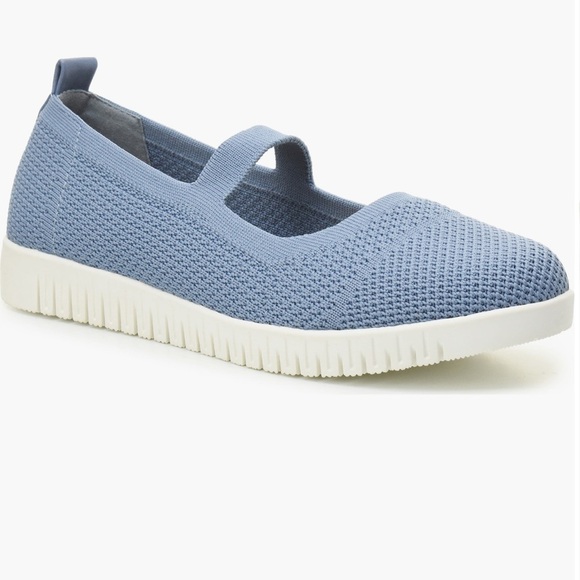 Taryn Rose Shoes - Taryn Rose Nordstrom Mary Jane Slip on Light Blue Flexible Knit Flats